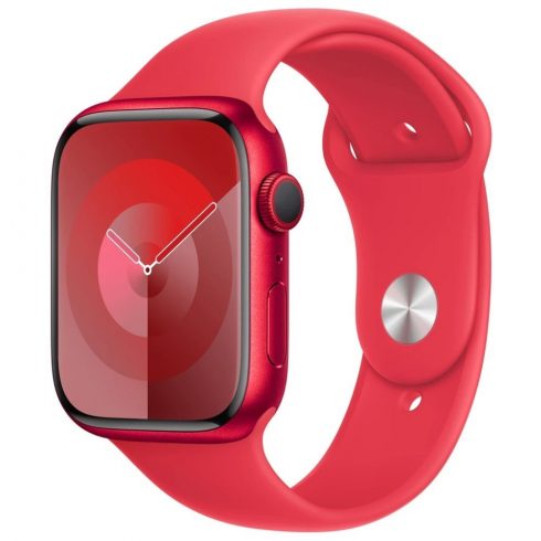 Apple Watch Series 9 45mm (TERMÉK)PIROS alumínium, (TERMÉK)PIROS sportszíjjal, S/M