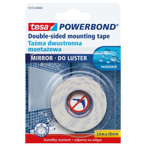 Powerbond szerelőszalag, 19 mm széles, 1,5 m hosszú, tükrökhöz