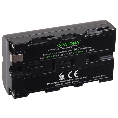 PATONA akkumulátor digitális fényképezőgéphez Sony NP-F550 3000mAh Li-Ion 7.2V Premium