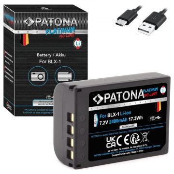   PATONA akkumulátor fotóhoz Olympus BLX-1 2400mAh Li-Ion Platinum USB-C töltés