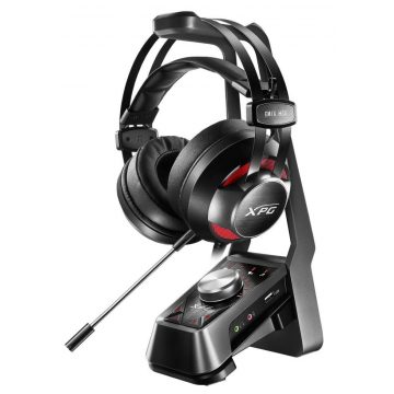   ADATA EMIX H30 Gaming Headset + SOLOX F30 erősítő / 53 mm-es meghajtók / 7,1 / 3,5 mm-es jack / 3xUSB