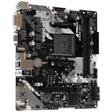   ASRock B450M-HDV R4.0 / AMD B450 / AM4 / 2x DDR4 DIMM / HDMI / DVI-D / VGA / M.2 / mATX