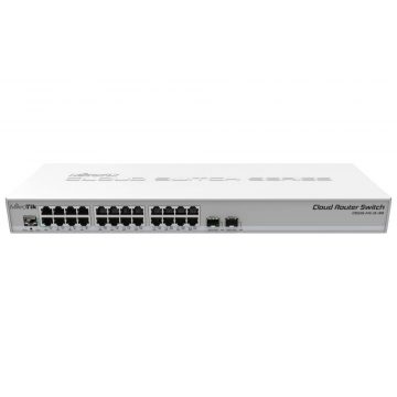   MikroTik Cloud Router Switch CRS326-24G-2S+RM, 800MHz CPU, 512MB, 24xGLAN, 2xSFP+cage, ROS L5, PSU, 1U Rackmount