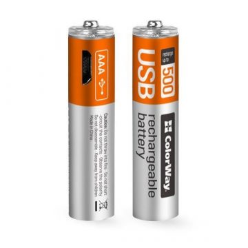   Colorway újratölthető akkumulátor AAA 400mAh/ micro USB/ 1.5V/ 2 db a csomagban