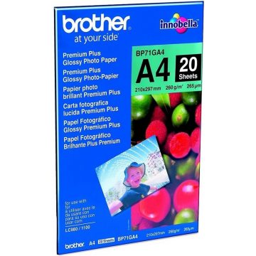   BROTHER fotópapír BP71GA4/ A4/ Premium Glossy/ 260g/ 20 lap