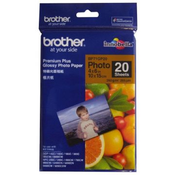   BROTHER fotópapír BP71GP20/ 10x15cm/ Premium Glossy/ 260g/ 20 lap