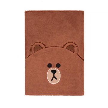 Line Friends – plüss notebook A5 (barna)