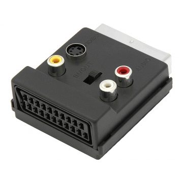   2566# Splitter Scart csatlakozó-1xscart aljzat+3rca+svhs+kapcsoló