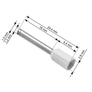 43-068# Szigetelt csatlakozó, hüvely 0,75/18, fehér