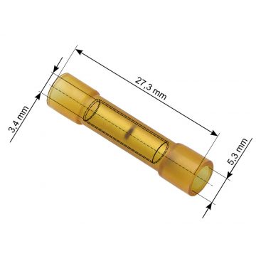   43-093# Szigetelt csatlakozó csatlakozó 27.3/5.3/3.4 sárga