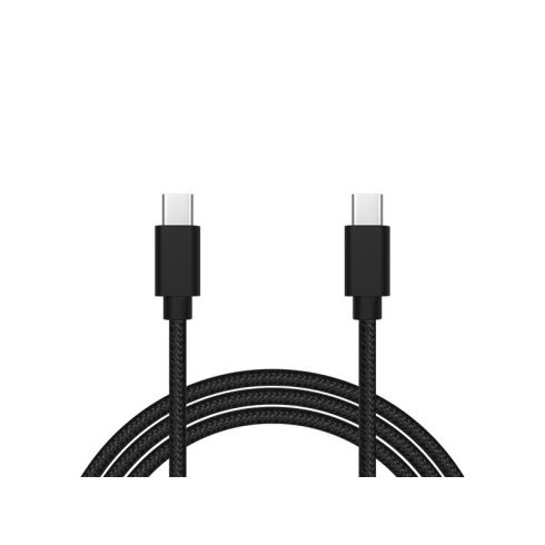 66-155# USB-C – USB-C 2.0 csatlakozó 1,0 m fekete fonat