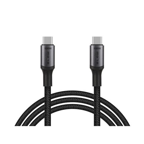 66-159# USB-C – USB-C 2.0 csatlakozó 1,0 m fekete fonat 100 W