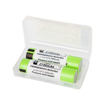   85-615# Akkumulátor 18650 Li-ion 2900mah 3.6v 2 db panasonic + doboz két akkuhoz