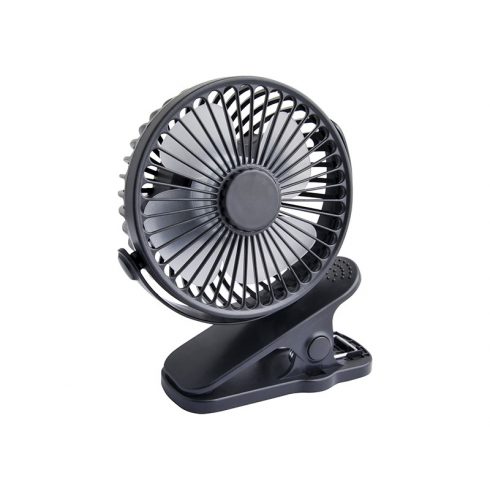 44-506# Asztali ventilátor klipszel 10cm USB + akkumulátor fekete