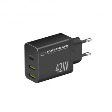   EZC106K Esperanza fali töltő 42w usb-c pd 30w / 2x usb-a 12w