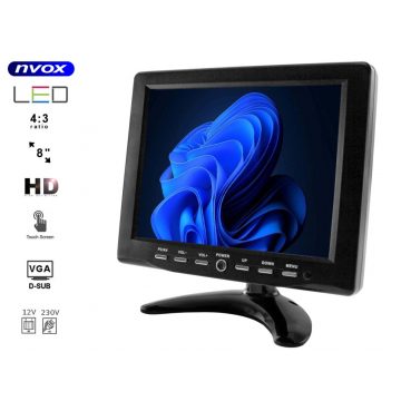   Autós monitor vagy szabadon álló LCD 8 hüvelykes VGA érintőképernyővel 12V 230V... (NVOX PC