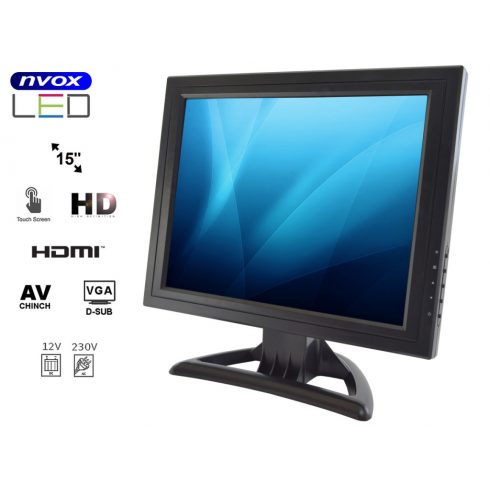 LCD érintőképernyő 15 hüvelykes VGA HDMI 12v 230v