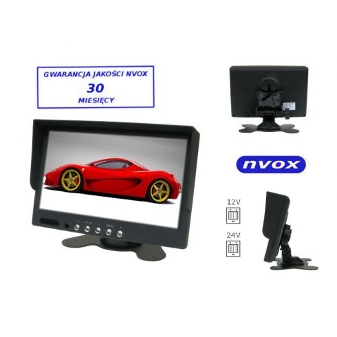 7 hüvelykes autós monitor vagy szabadon álló LCD akár 2 kamera támogatásával 4PIN 12V 24V... (NVOX H