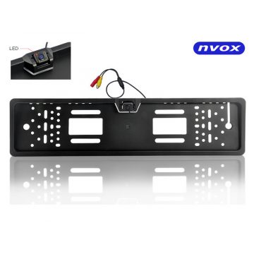   A regisztrációs keretbe épített autókamera IR diódákkal... (NVOX RC5062D)