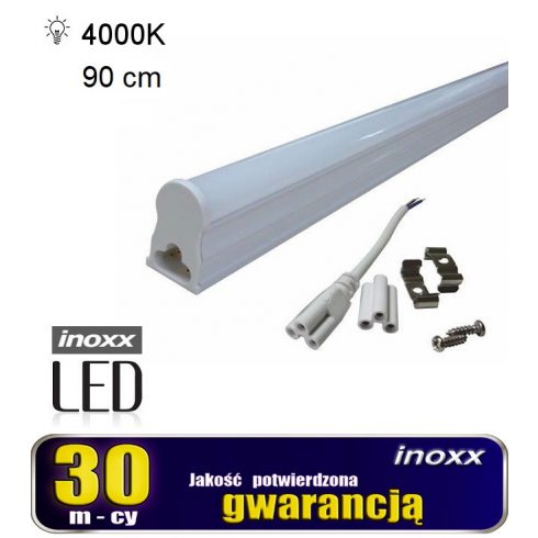 T5 LED lineáris fénycső 90cm 14w semleges 4000k felületre szerelhető lámpatesttel integrálva