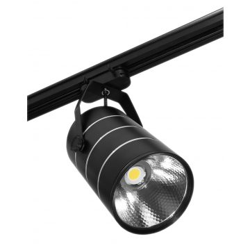   Bolti lámpa LED pálya spotlámpa egyfázisú fekete 30w 2550lm meleg fény 3000k