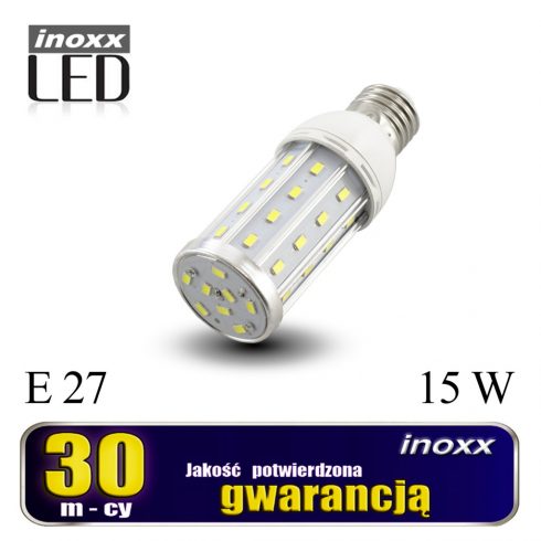 E27 LED kukorica izzó 15w fém 3000k meleg