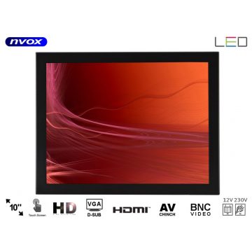   Érintő monitor nyitott keretes led 10 hüvelykes vga hdmi usb bnc av 12v 230v