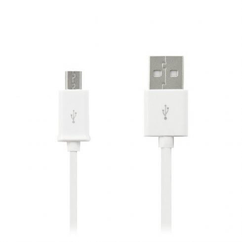 USB kábel csatlakozó - microUSB csatlakozó, fehér