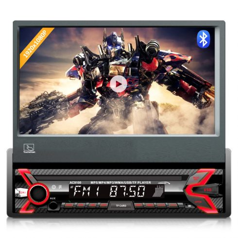 Audiocore autórádió, csúszó érintőpanel 7" LCD 1080P, MP5, AVI DivX, Bluetooth, RDS, távirányító mellékelve, AC