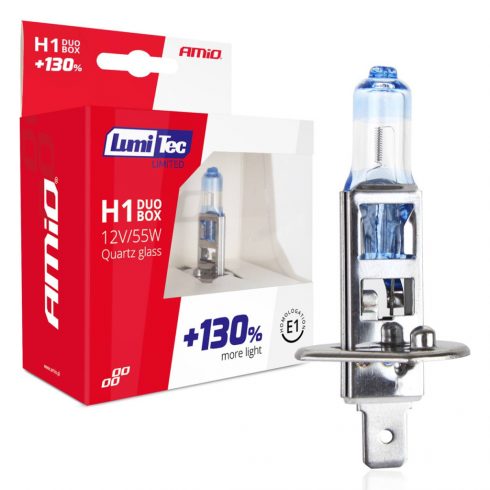 Halogén izzók h1 12v 55w lumitec limitált +130% duo amio-01404