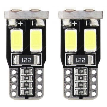 Canbus LED izzók 6smd 5730 t10 w5w fehér amio-01622