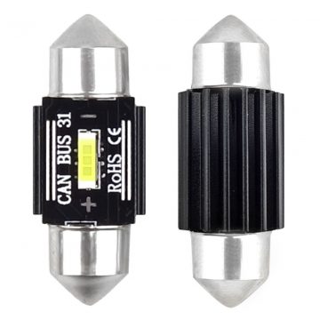   LED izzók canbus 1860 1smd ultrabright festoon c5w c10w c3w 31mm fehér 12v 24v amio-02441