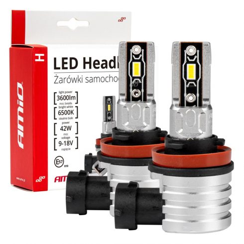 LED autó izzók sorozat H-mini h8 h9 h11 h16 6500k canbus amio-03333