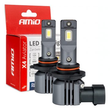   LED autó izzók x4 sorozat aviator hb3/hir1 9011/h10 6500k canbus amio-03766