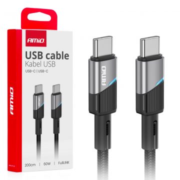 USB-C – USB-C töltőkábel 60w 200cm fulllink amio-03927