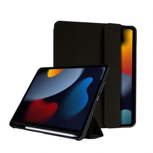 Crong FlexFolio – tok iPad 10,2”-hez (2021-2019), Apple ceruzatartóval (fekete)