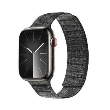   Crong Melange – Mágneses szíj Apple Watchhoz 42/44/45/49 mm (fekete melange)