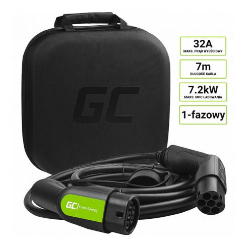 Kábel Green Cell GC Type 2 7,2 kW 7 m / 23 láb EV / PHEV töltéséhez