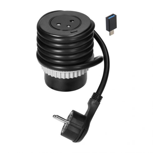 2P+Z asztali aljzat EasyEject rendszerrel, USB 3.0, 1,5 m + USB adapter