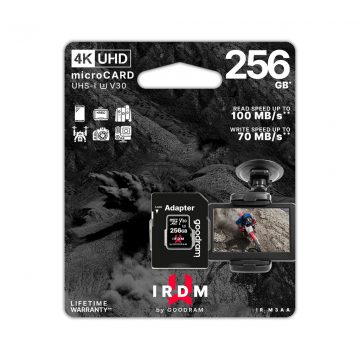 256 GB UHS-I U3 Goodram microSD memóriakártya adapterrel