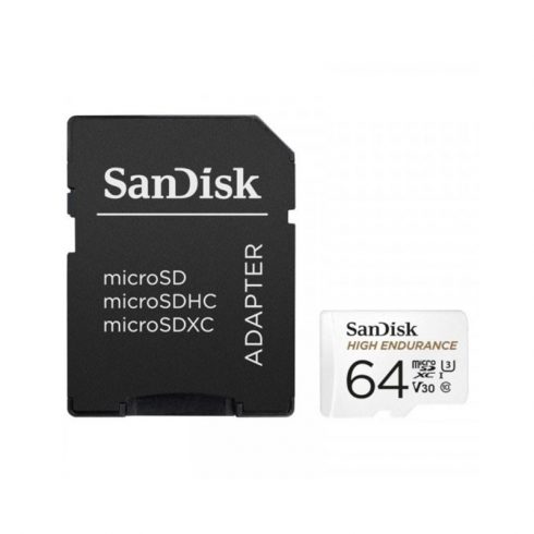 SanDisk High Endurance microSDXC - Memóriakártya 64 GB Class 10 UHS-I 100/40 MB/s adapterrel