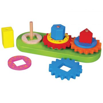   Viga Toys - Motoros képességek puzzle geometriai formák és fogaskerekek