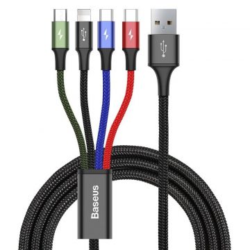   USB-kábel 4 az 1-ben - 2xusb-c, Lightning, micro usb baseus gyors 3.5a 1.2m