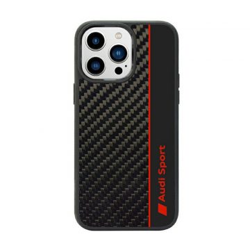   Audi Carbon Fibre Stripe – tok iPhone 14 Pro készülékhez (fekete)