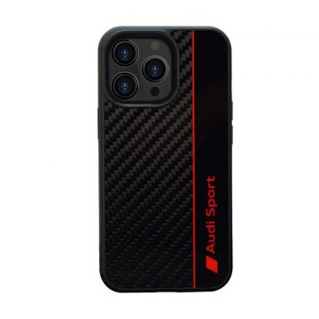   Audi Carbon Fibre Stripe – tok iPhone 13 Pro készülékhez (fekete)