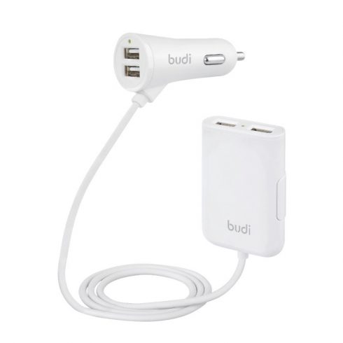 Budi - 4 USB autós töltő (2 USB port az autó hátuljához használható)