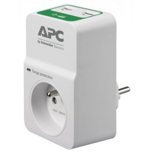 APC túlfeszültségvédő Essential SurgeArrest PM1WU2-FR/ 1x aljzat/ 2x USB