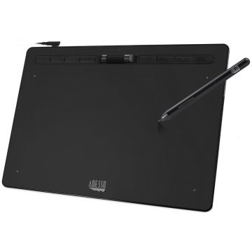   Adesso CYBERTABLET K12/ grafikus tábla 12" x 7"/ 8192 nyomásszint/ 8 programozható gomb/ görgő/ USB-