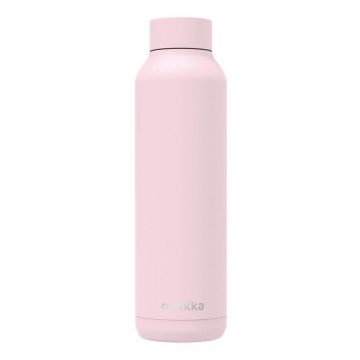   Quokka Solid - Rozsdamentes acél duplafalú, vákuumszigetelt vizes palack, hordozható termosz 630 ml (Quartz Pink) (porbevonat)