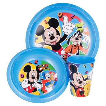   Mickey Mouse - Edénykészlet (tányér, tál, bögre 260 ml) (kék)